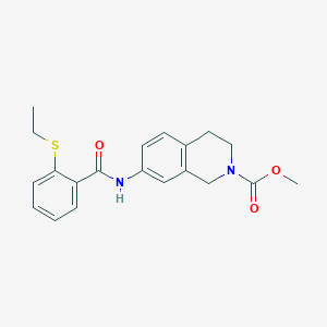molecular formula C20H22N2O3S B2804629 methyl 7-(2-(ethylthio)benzamido)-3,4-dihydroisoquinoline-2(1H)-carboxylate CAS No. 1448132-07-7