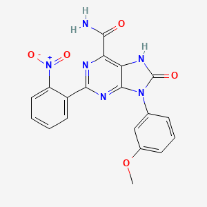 9-(3-methoxyphenyl)-2-(2-nitrophenyl)-8-oxo-8,9-dihydro-7H-purine-6-carboxamide