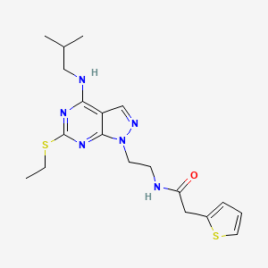 N-(2-(6-(ethylthio)-4-(isobutylamino)-1H-pyrazolo[3,4-d]pyrimidin-1-yl)ethyl)-2-(thiophen-2-yl)acetamide