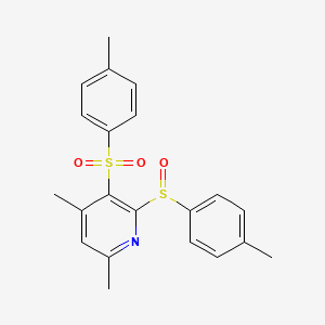 molecular formula C21H21NO3S2 B2804642 4,6-Dimethyl-2-[(4-methylphenyl)sulfinyl]-3-[(4-methylphenyl)sulfonyl]pyridine CAS No. 477762-78-0
