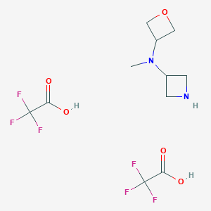 molecular formula C11H16F6N2O5 B2804643 N-Methyl-N-(oxetan-3-yl)azetidin-3-amine;2,2,2-trifluoroacetic acid CAS No. 2361643-86-7
