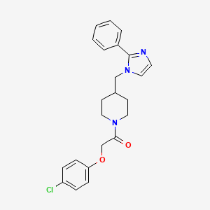 2-(4-chlorophenoxy)-1-(4-((2-phenyl-1H-imidazol-1-yl)methyl)piperidin-1-yl)ethanone