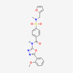 molecular formula C22H20N4O6S B2804647 4-(N-(furan-2-ylmethyl)-N-methylsulfamoyl)-N-(5-(2-methoxyphenyl)-1,3,4-oxadiazol-2-yl)benzamide CAS No. 941996-52-7