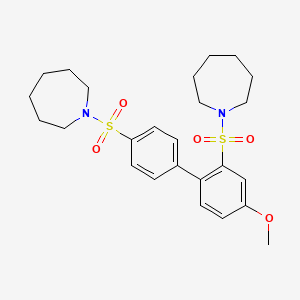 1-{[4'-(Azepane-1-sulfonyl)-4-methoxy-[1,1'-biphenyl]-2-yl]sulfonyl}azepane