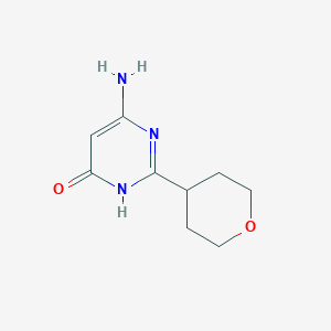 molecular formula C9H13N3O2 B2804657 6-Amino-2-(oxan-4-YL)-3,4-dihydropyrimidin-4-one CAS No. 1488002-44-3