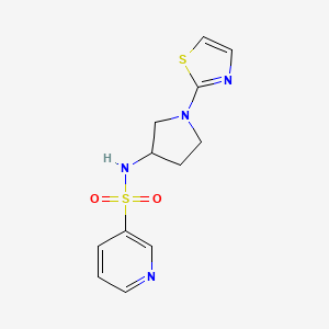 molecular formula C12H14N4O2S2 B2804665 N-(1-(thiazol-2-yl)pyrrolidin-3-yl)pyridine-3-sulfonamide CAS No. 1796945-91-9