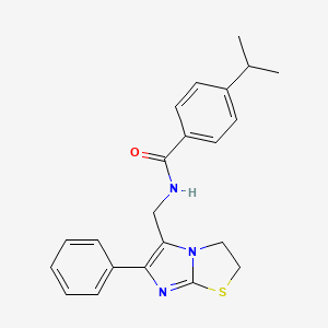 4-isopropyl-N-((6-phenyl-2,3-dihydroimidazo[2,1-b]thiazol-5-yl)methyl)benzamide