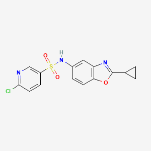 6-chloro-N-(2-cyclopropyl-1,3-benzoxazol-5-yl)pyridine-3-sulfonamide
