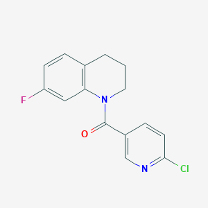 molecular formula C15H12ClFN2O B2804687 1-(6-Chloropyridine-3-carbonyl)-7-fluoro-1,2,3,4-tetrahydroquinoline CAS No. 1210335-51-5