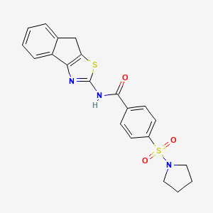molecular formula C21H19N3O3S2 B2804690 N-(8H-吲哚并[1,2-d]噻唑-2-基)-4-(吡咯烷-1-基磺酰)苯甲酰胺 CAS No. 681158-63-4