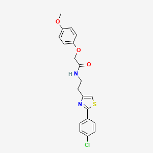 molecular formula C20H19ClN2O3S B2804691 N-{2-[2-(4-chlorophenyl)-1,3-thiazol-4-yl]ethyl}-2-(4-methoxyphenoxy)acetamide CAS No. 923108-29-6