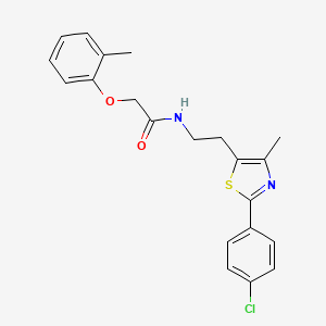 molecular formula C21H21ClN2O2S B2804692 N-{2-[2-(4-chlorophenyl)-4-methyl-1,3-thiazol-5-yl]ethyl}-2-(2-methylphenoxy)acetamide CAS No. 946327-79-3