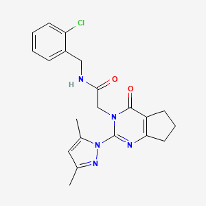 N-(2-chlorobenzyl)-2-(2-(3,5-dimethyl-1H-pyrazol-1-yl)-4-oxo-4,5,6,7-tetrahydro-3H-cyclopenta[d]pyrimidin-3-yl)acetamide