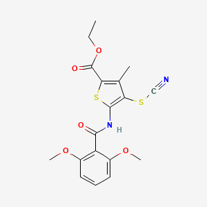 Ethyl 5-(2,6-dimethoxybenzamido)-3-methyl-4-thiocyanatothiophene-2-carboxylate