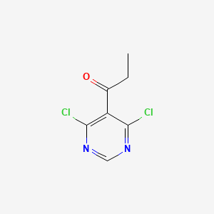 molecular formula C7H6Cl2N2O B2804706 1-(4,6-Dichloro-5-pyrimidinyl)-1-propanone CAS No. 1082950-98-8