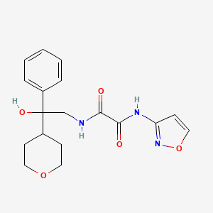 molecular formula C18H21N3O5 B2804708 N1-(2-hydroxy-2-phenyl-2-(tetrahydro-2H-pyran-4-yl)ethyl)-N2-(isoxazol-3-yl)oxalamide CAS No. 2034455-99-5