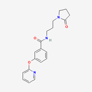 molecular formula C19H21N3O3 B2804711 N-(3-(2-oxopyrrolidin-1-yl)propyl)-3-(pyridin-2-yloxy)benzamide CAS No. 1797708-42-9