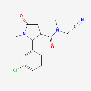 molecular formula C15H16ClN3O2 B2804716 2-(3-Chlorophenyl)-N-(cyanomethyl)-N,1-dimethyl-5-oxopyrrolidine-3-carboxamide CAS No. 2224260-14-2