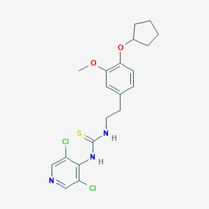 molecular formula C20H23Cl2N3O2S B280472 1-[2-(4-Cyclopentyloxy-3-methoxyphenyl)ethyl]-3-(3,5-dichloropyridin-4-yl)thiourea 