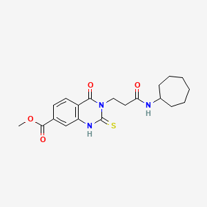 Methyl 3-(3-(cycloheptylamino)-3-oxopropyl)-4-oxo-2-thioxo-1,2,3,4-tetrahydroquinazoline-7-carboxylate