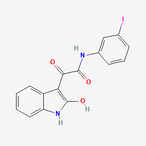 molecular formula C16H11IN2O3 B2804729 (E)-2-hydroxy-N-(3-iodophenyl)-2-(2-oxoindolin-3-ylidene)acetamide CAS No. 327977-70-8