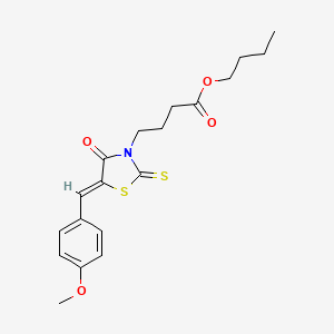 molecular formula C19H23NO4S2 B2804731 (Z)-butyl 4-(5-(4-methoxybenzylidene)-4-oxo-2-thioxothiazolidin-3-yl)butanoate CAS No. 265098-95-1