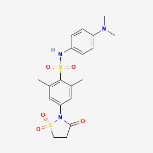 N-(4-(dimethylamino)phenyl)-4-(1,1-dioxido-3-oxoisothiazolidin-2-yl)-2,6-dimethylbenzenesulfonamide