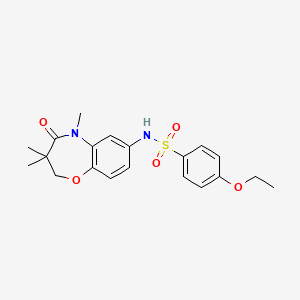 molecular formula C20H24N2O5S B2804746 4-ethoxy-N-(3,3,5-trimethyl-4-oxo-2,3,4,5-tetrahydrobenzo[b][1,4]oxazepin-7-yl)benzenesulfonamide CAS No. 922103-05-7