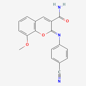 2-(4-Cyanophenyl)imino-8-methoxychromene-3-carboxamide