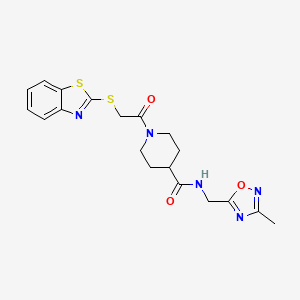 1-(2-(benzo[d]thiazol-2-ylthio)acetyl)-N-((3-methyl-1,2,4-oxadiazol-5-yl)methyl)piperidine-4-carboxamide