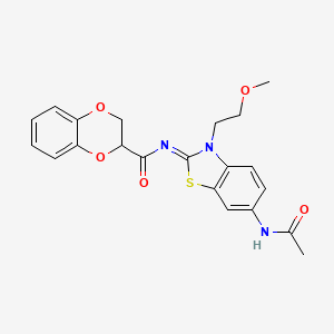 (Z)-N-(6-acetamido-3-(2-methoxyethyl)benzo[d]thiazol-2(3H)-ylidene)-2,3-dihydrobenzo[b][1,4]dioxine-2-carboxamide