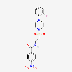 N-(2-((4-(2-fluorophenyl)piperazin-1-yl)sulfonyl)ethyl)-4-nitrobenzamide