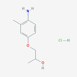 molecular formula C10H16ClNO2 B2804763 1-(4-Amino-3-methylphenoxy)propan-2-ol;hydrochloride CAS No. 2551119-25-4