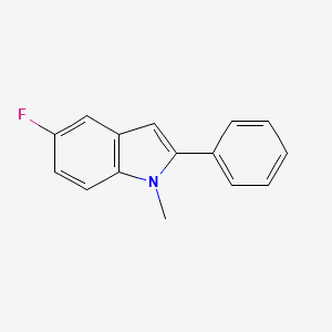 molecular formula C15H12FN B2804770 1-Methyl-2-phenyl-5-fluoro-1H-indole CAS No. 1698909-98-6
