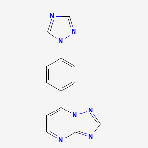 molecular formula C13H9N7 B2804779 7-[4-(1H-1,2,4-triazol-1-yl)phenyl][1,2,4]triazolo[1,5-a]pyrimidine CAS No. 685107-75-9