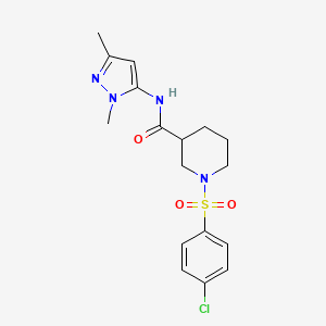 1-((4-chlorophenyl)sulfonyl)-N-(1,3-dimethyl-1H-pyrazol-5-yl)piperidine-3-carboxamide