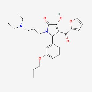 1-(3-(diethylamino)propyl)-4-(furan-2-carbonyl)-3-hydroxy-5-(3-propoxyphenyl)-1H-pyrrol-2(5H)-one