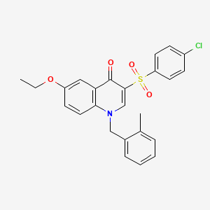 3-(4-Chlorophenyl)sulfonyl-6-ethoxy-1-[(2-methylphenyl)methyl]quinolin-4-one