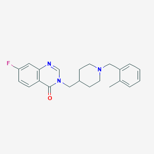 7-Fluoro-3-[[1-[(2-methylphenyl)methyl]piperidin-4-yl]methyl]quinazolin-4-one