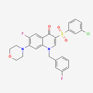 3-((3-chlorophenyl)sulfonyl)-6-fluoro-1-(3-fluorobenzyl)-7-morpholinoquinolin-4(1H)-one