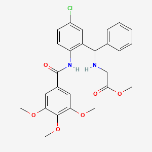 Methyl 2-(((5-chloro-2-(3,4,5-trimethoxybenzamido)phenyl)(phenyl)methyl)amino)acetate
