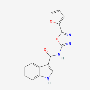 N-(5-(furan-2-yl)-1,3,4-oxadiazol-2-yl)-1H-indole-3-carboxamide