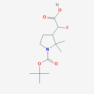 molecular formula C13H22FNO4 B2804825 2-{1-[(Tert-butoxy)carbonyl]-2,2-dimethylpyrrolidin-3-yl}-2-fluoroacetic acid CAS No. 2230799-04-7