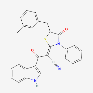 (Z)-3-(1H-indol-3-yl)-2-(5-(3-methylbenzyl)-4-oxo-3-phenylthiazolidin-2-ylidene)-3-oxopropanenitrile