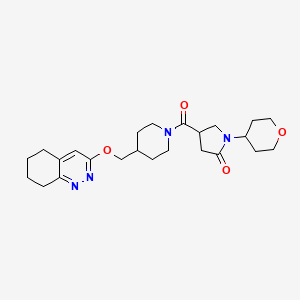 1-(Oxan-4-yl)-4-[4-(5,6,7,8-tetrahydrocinnolin-3-yloxymethyl)piperidine-1-carbonyl]pyrrolidin-2-one