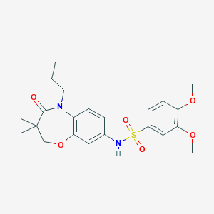 N-(3,3-dimethyl-4-oxo-5-propyl-2,3,4,5-tetrahydrobenzo[b][1,4]oxazepin-8-yl)-3,4-dimethoxybenzenesulfonamide