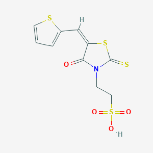 (E)-2-(4-oxo-5-(thiophen-2-ylmethylene)-2-thioxothiazolidin-3-yl)ethanesulfonic acid