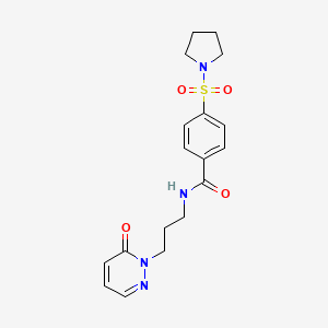 N-(3-(6-oxopyridazin-1(6H)-yl)propyl)-4-(pyrrolidin-1-ylsulfonyl)benzamide