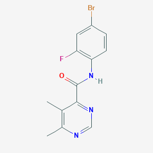 molecular formula C13H11BrFN3O B2804850 N-(4-Bromo-2-fluorophenyl)-5,6-dimethylpyrimidine-4-carboxamide CAS No. 2380172-68-7