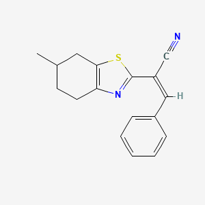 molecular formula C17H16N2S B2804864 (Z)-2-(6-methyl-4,5,6,7-tetrahydrobenzo[d]thiazol-2-yl)-3-phenylacrylonitrile CAS No. 306735-83-1
